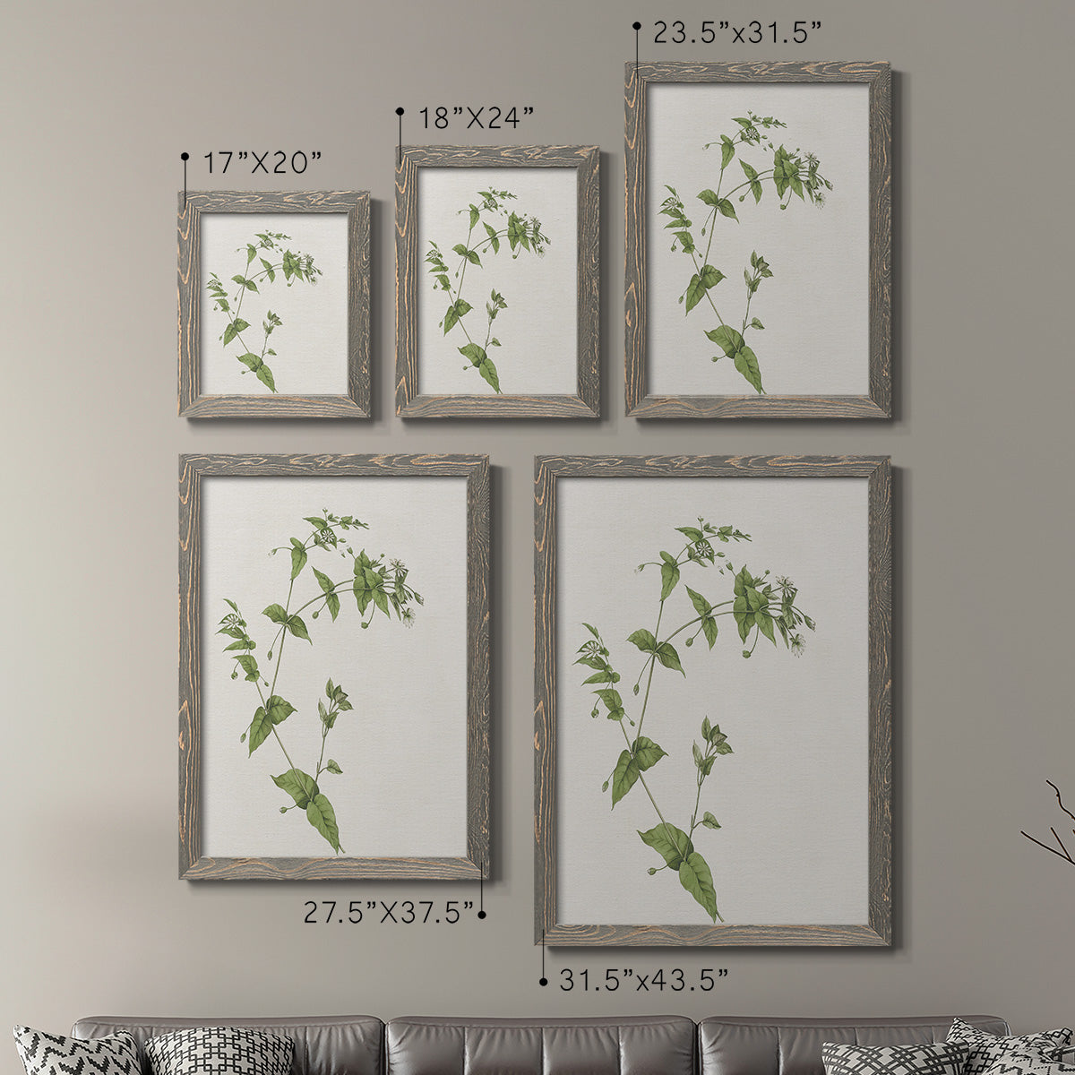 Wispy Botanical I - Premium Framed Canvas 2 Piece Set - Ready to Hang