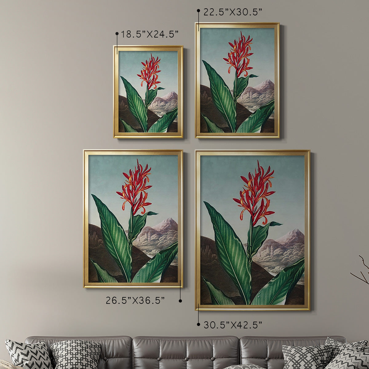 Temple of Flora I - Modern Framed Canvas Print