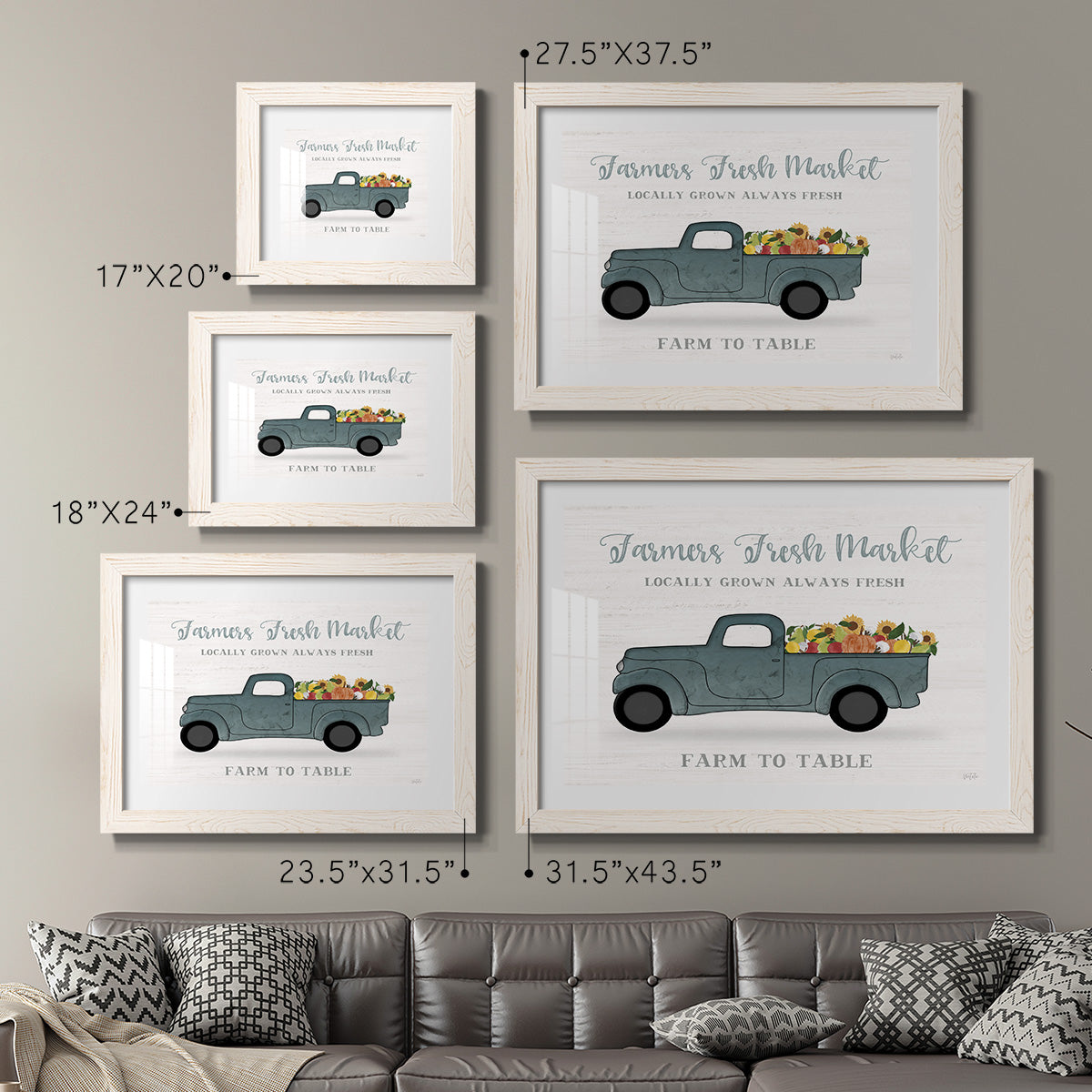 Fresh Sunflowers Truck - Barnwood Framed Art Print