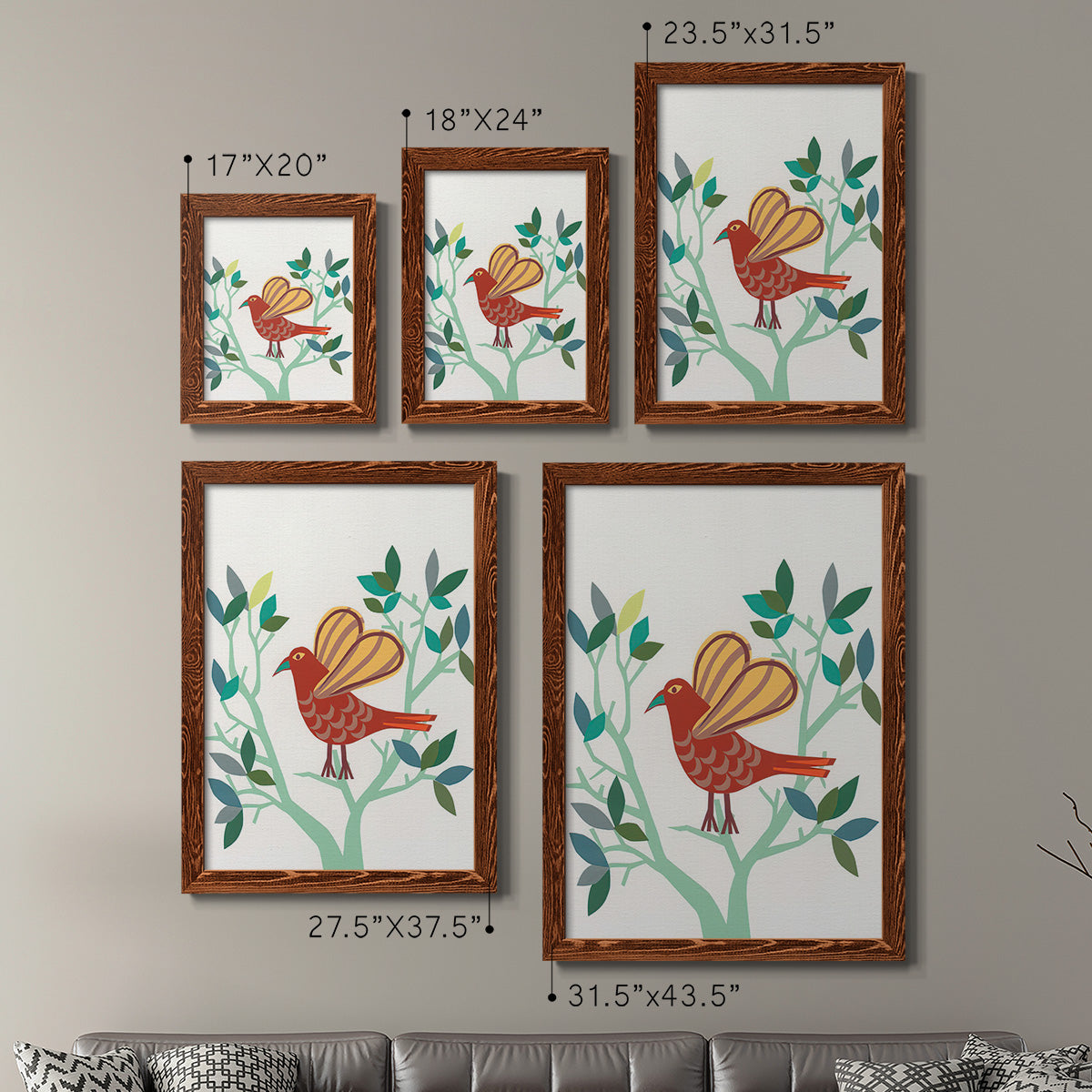 Whitty Bird I - Premium Framed Canvas 2 Piece Set - Ready to Hang