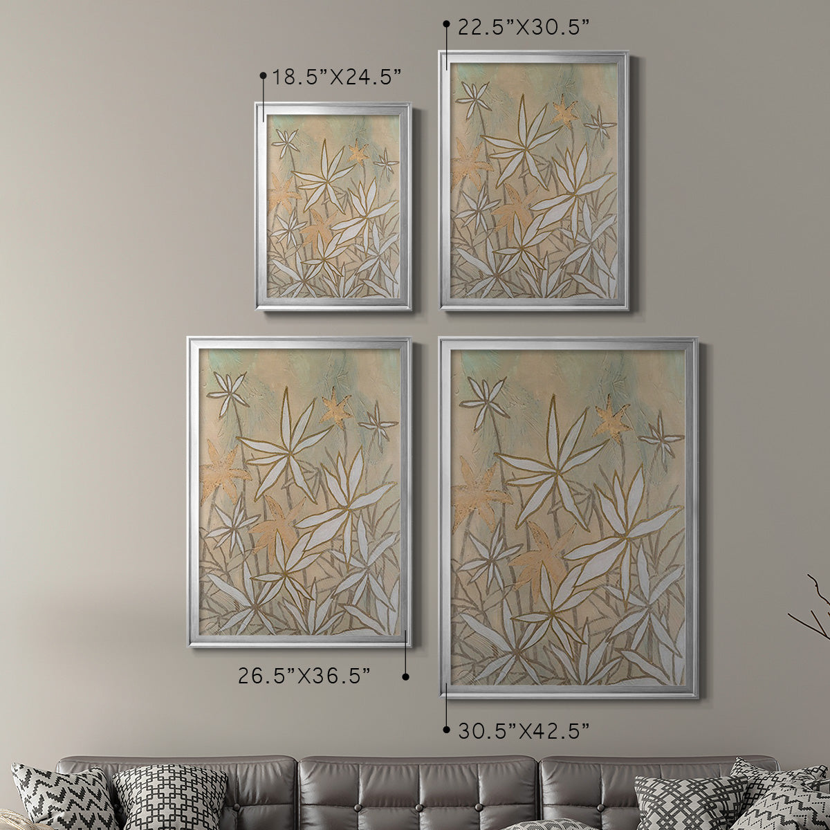 Embellished Starburst Bloom I - Modern Framed Canvas Print