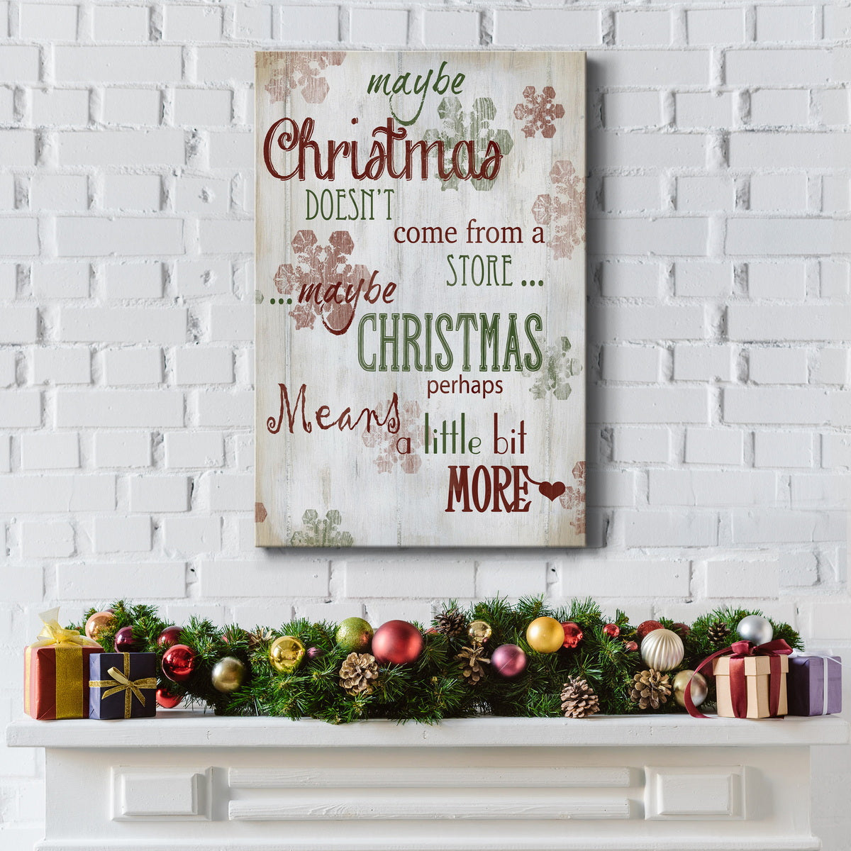 Christmas Means More Type Premium Gallery Wrapped Canvas - Ready to Hang