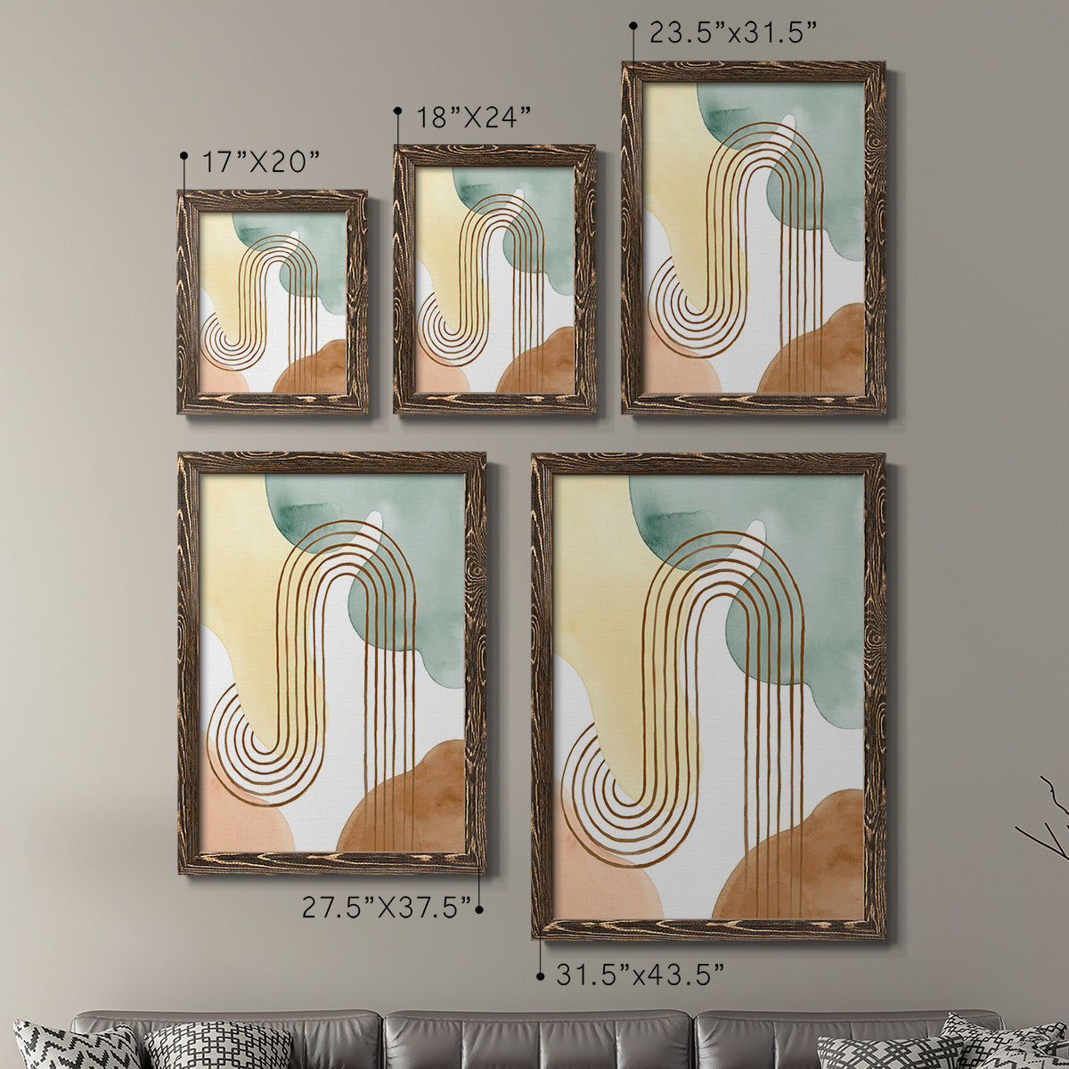 Spring Shapes I - Premium Framed Canvas 2 Piece Set - Ready to Hang