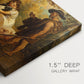 Canvas art print of dogs confronting each other in dramatic outdoor scene, highlighting texture and gallery-wrapped edges