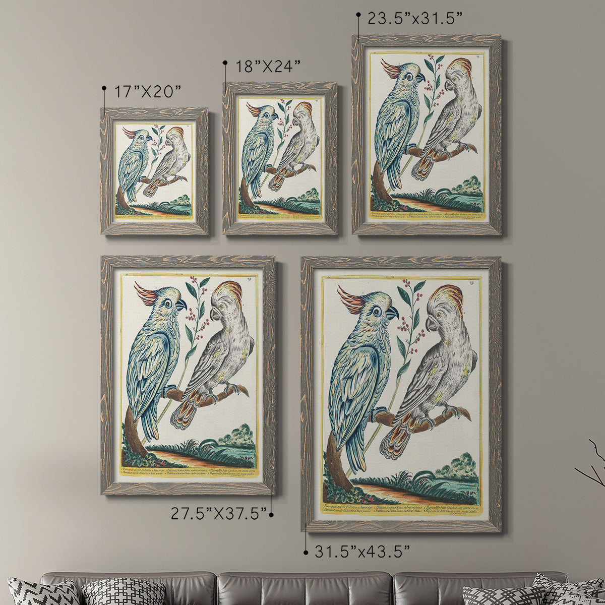 Pastel Birds I - Premium Framed Canvas 2 Piece Set - Ready to Hang