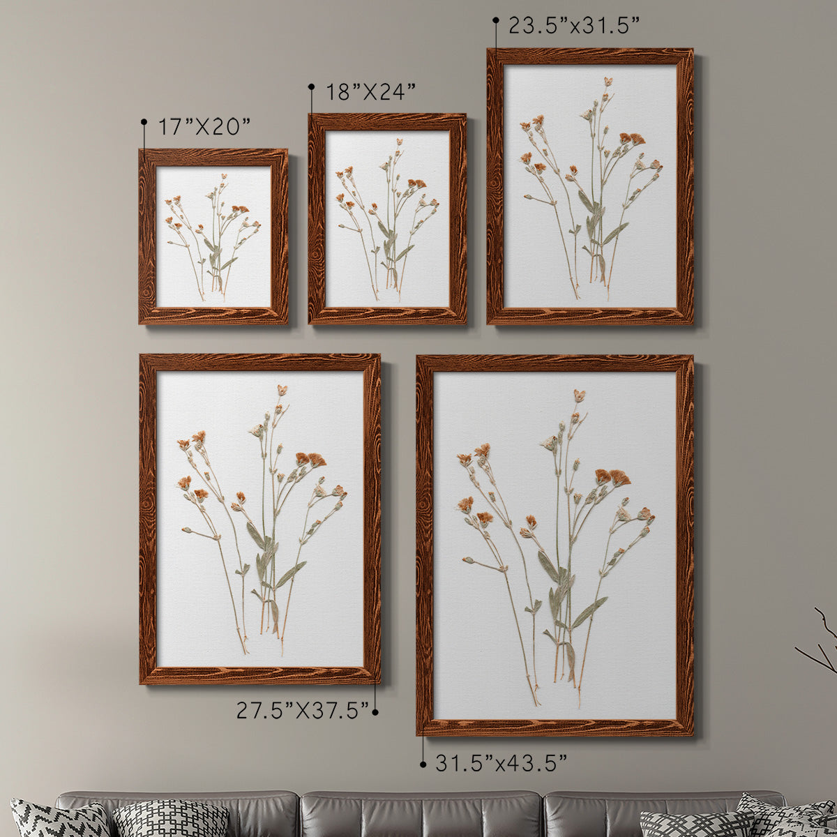 Pressed Botanical I - Premium Framed Canvas 2 Piece Set - Ready to Hang