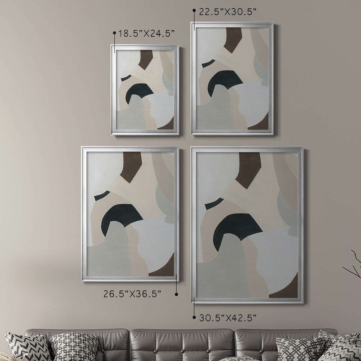 Shifting Neutrals I - Modern Framed Canvas Print