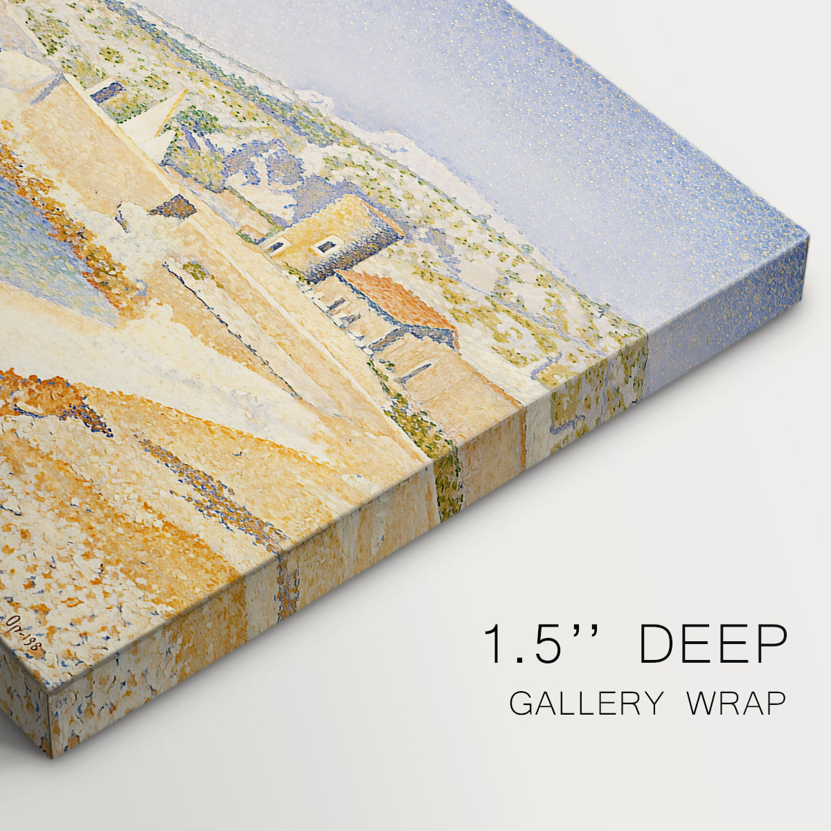 Canvas art print of a jetty extending into coastal water, highlighting texture and gallery-wrapped edges