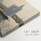 Canvas art print of two sailing ships positioned side by side on calm water, highlighting texture and gallery-wrapped edges