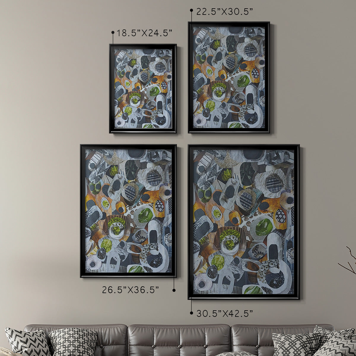 Big Sur Stones and Kelp - Modern Framed Canvas Print
