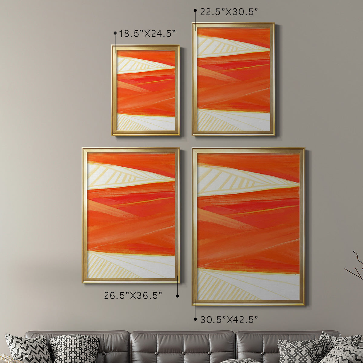 Warm Rays I - Modern Framed Canvas Print