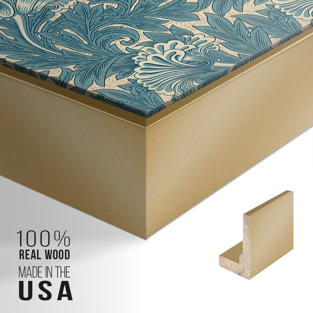 Tulip (Teal), 1875 - Floater Framed Canvas Print