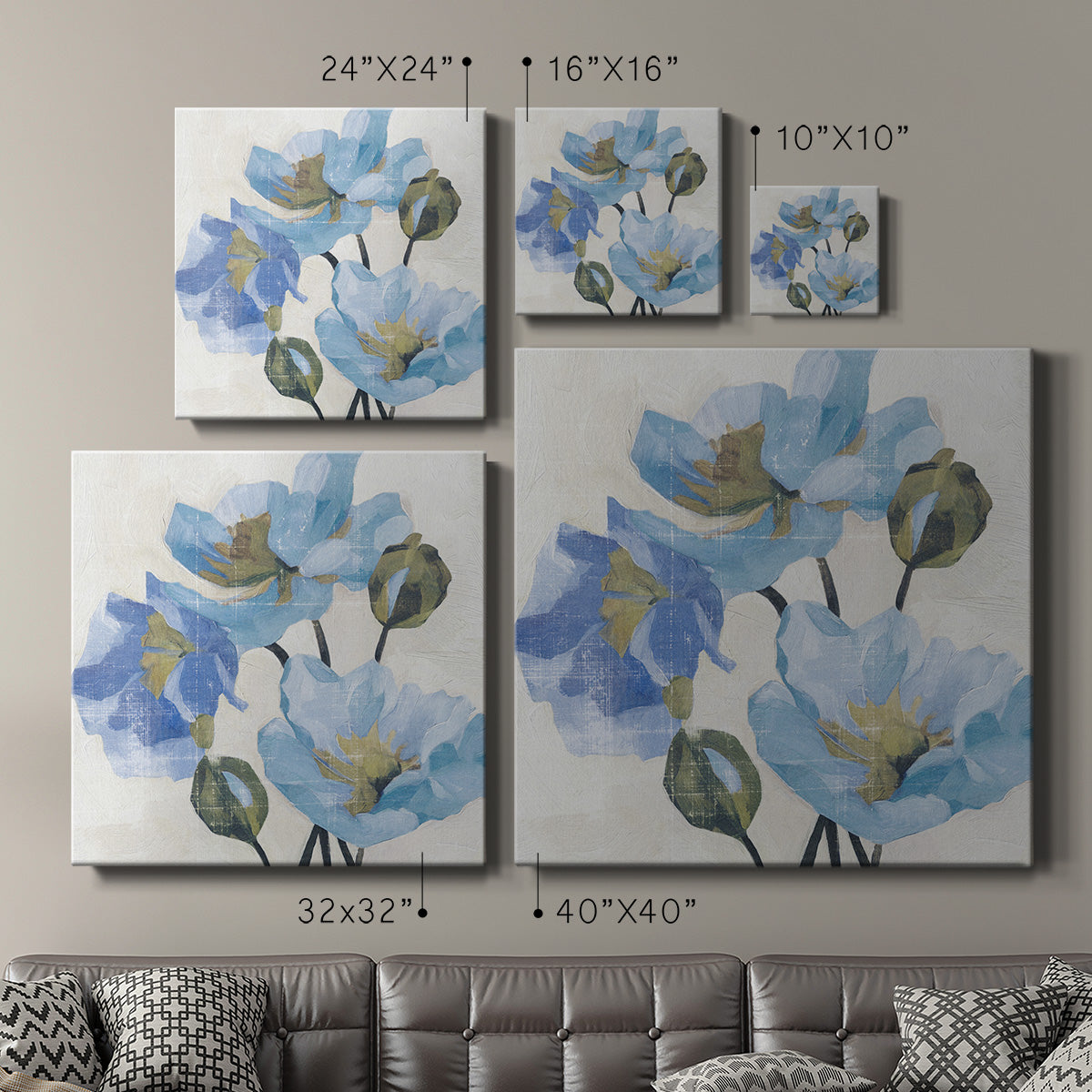 Azure Peony II-Premium Gallery Wrapped Canvas - Ready to Hang