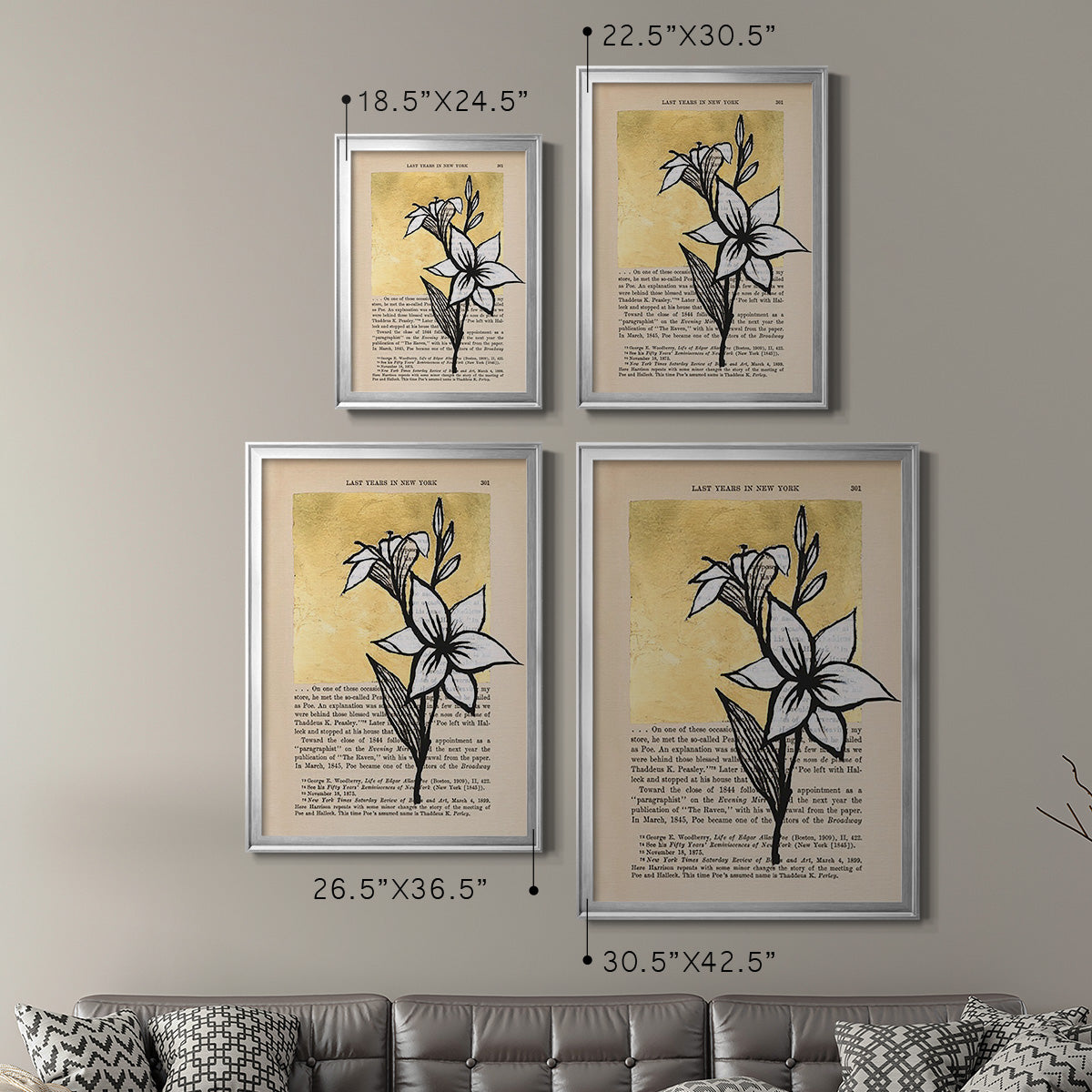 Floral Diary I - Modern Framed Canvas Print