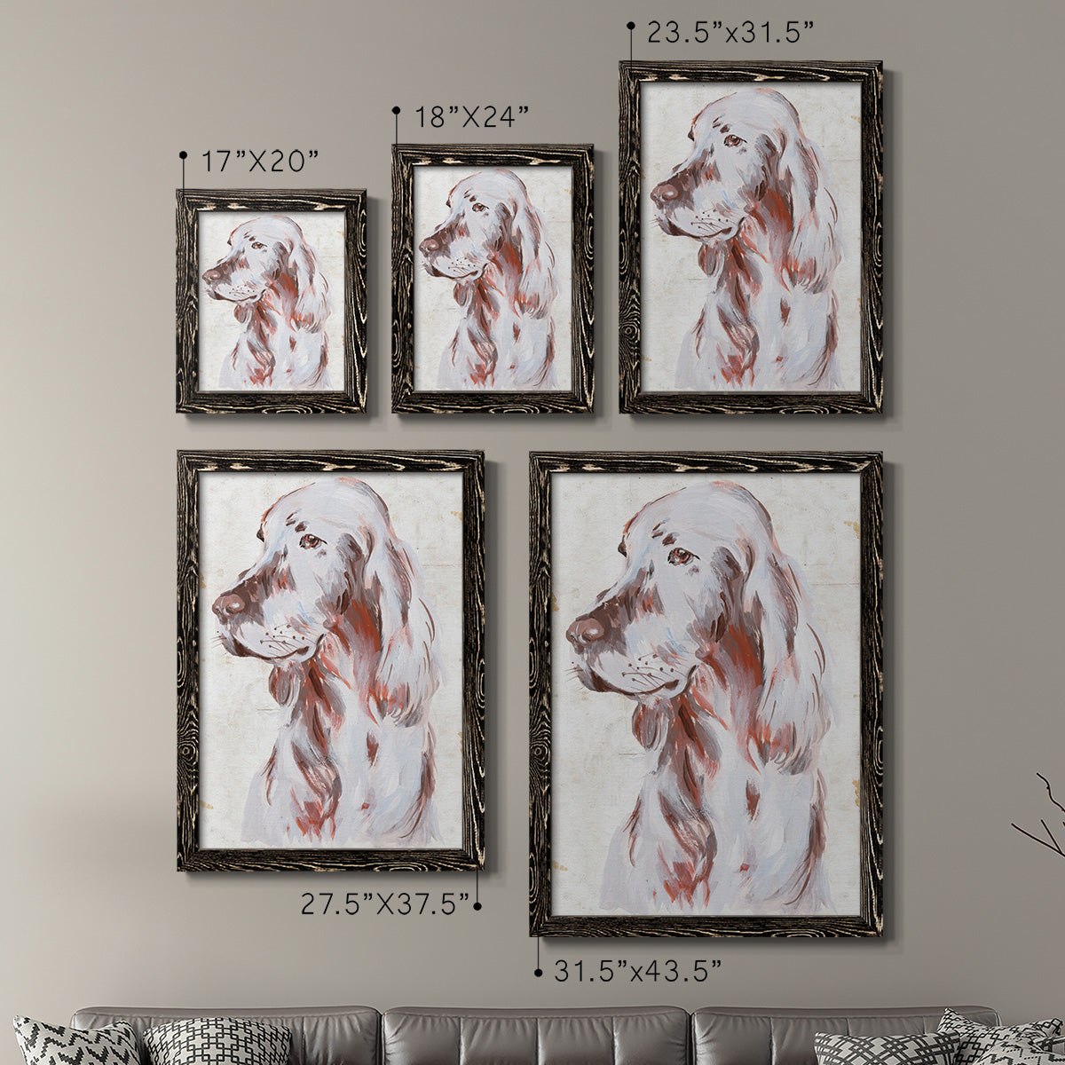 Sitting Dog III - Premium Framed Canvas 2 Piece Set - Ready to Hang