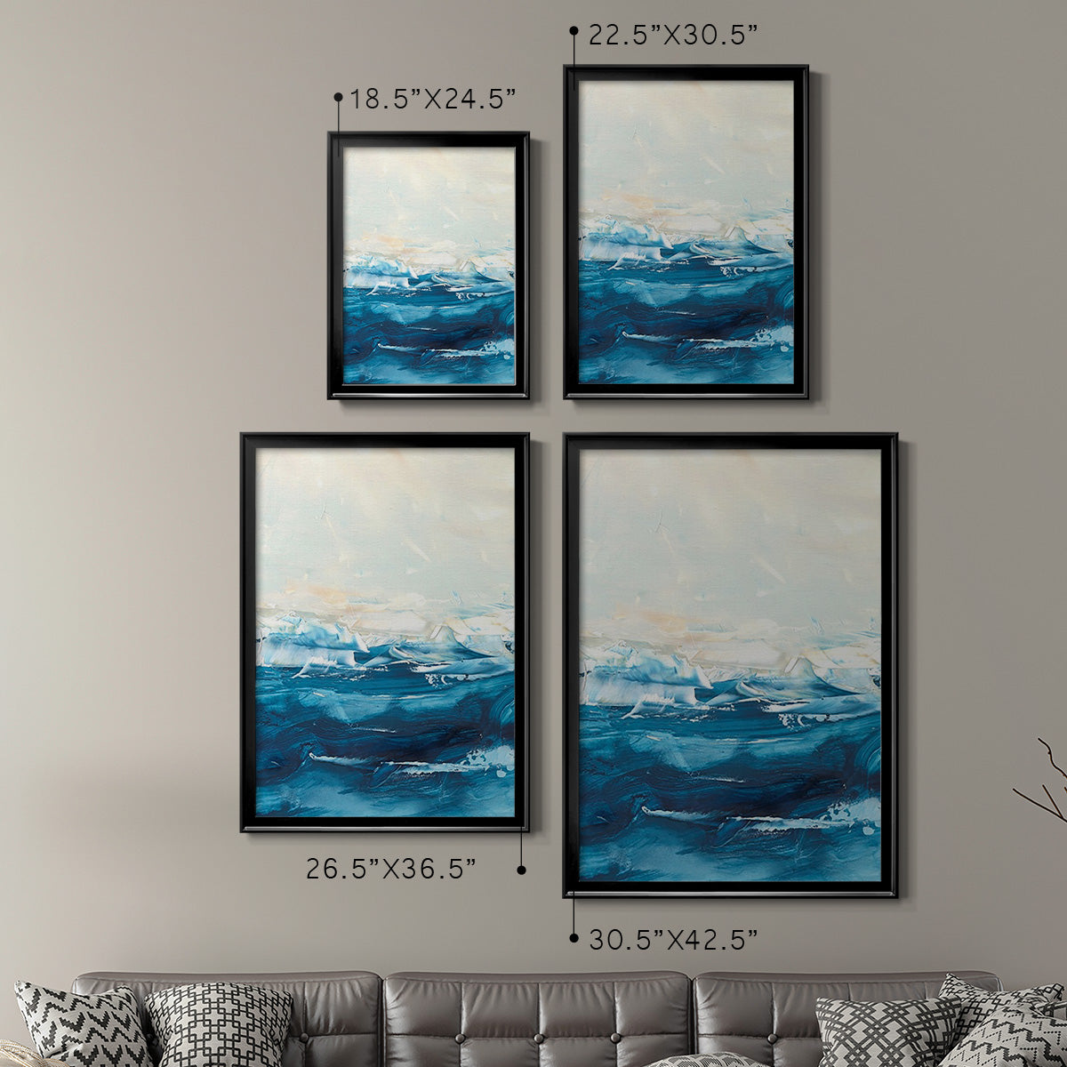 Wave after Wave II - Modern Framed Canvas Print