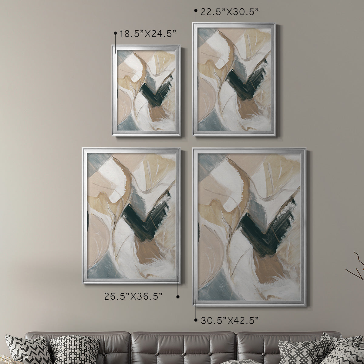 Marble Lines II - Modern Framed Canvas Print