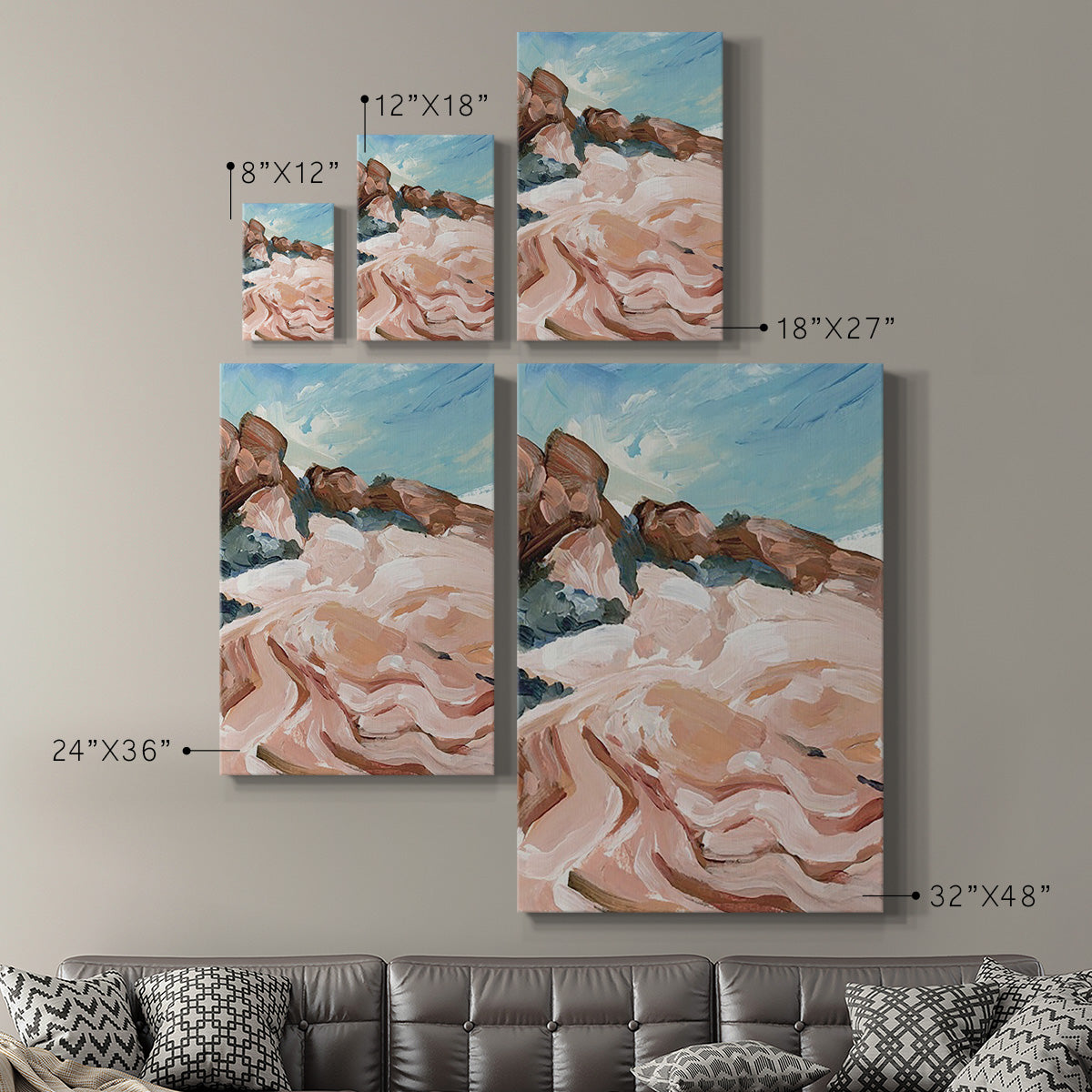 Impasto Plateau I Premium Gallery Wrapped Canvas - Ready to Hang