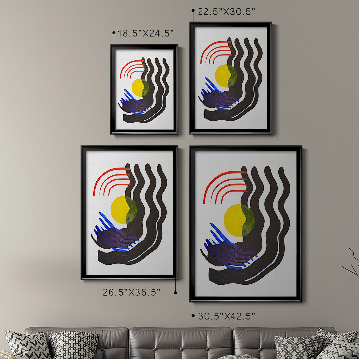 Shifting III - Modern Framed Canvas Print