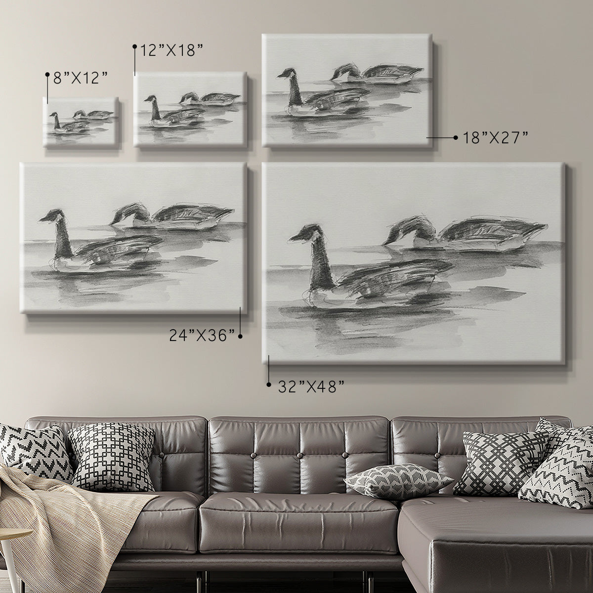 Geese Study II Premium Gallery Wrapped Canvas - Ready to Hang