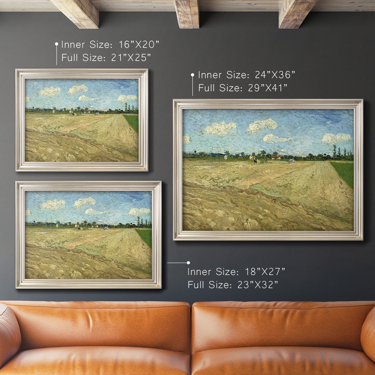 Ploughed Fields - Ornate Framed Canvas Print