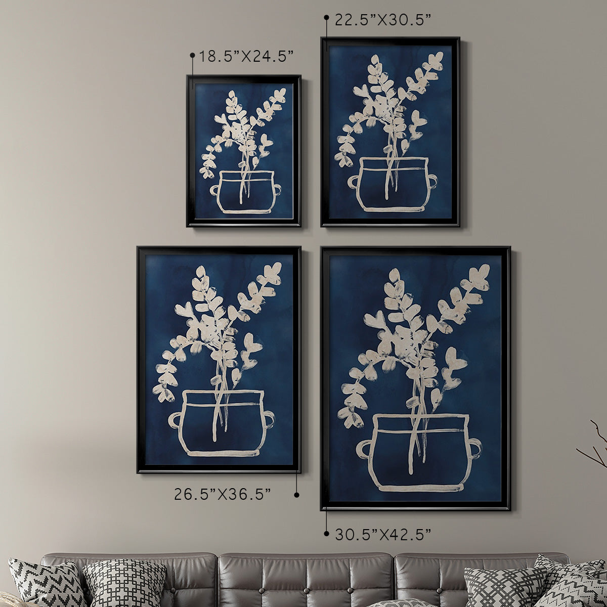 Vessel on Indigo I - Modern Framed Canvas Print