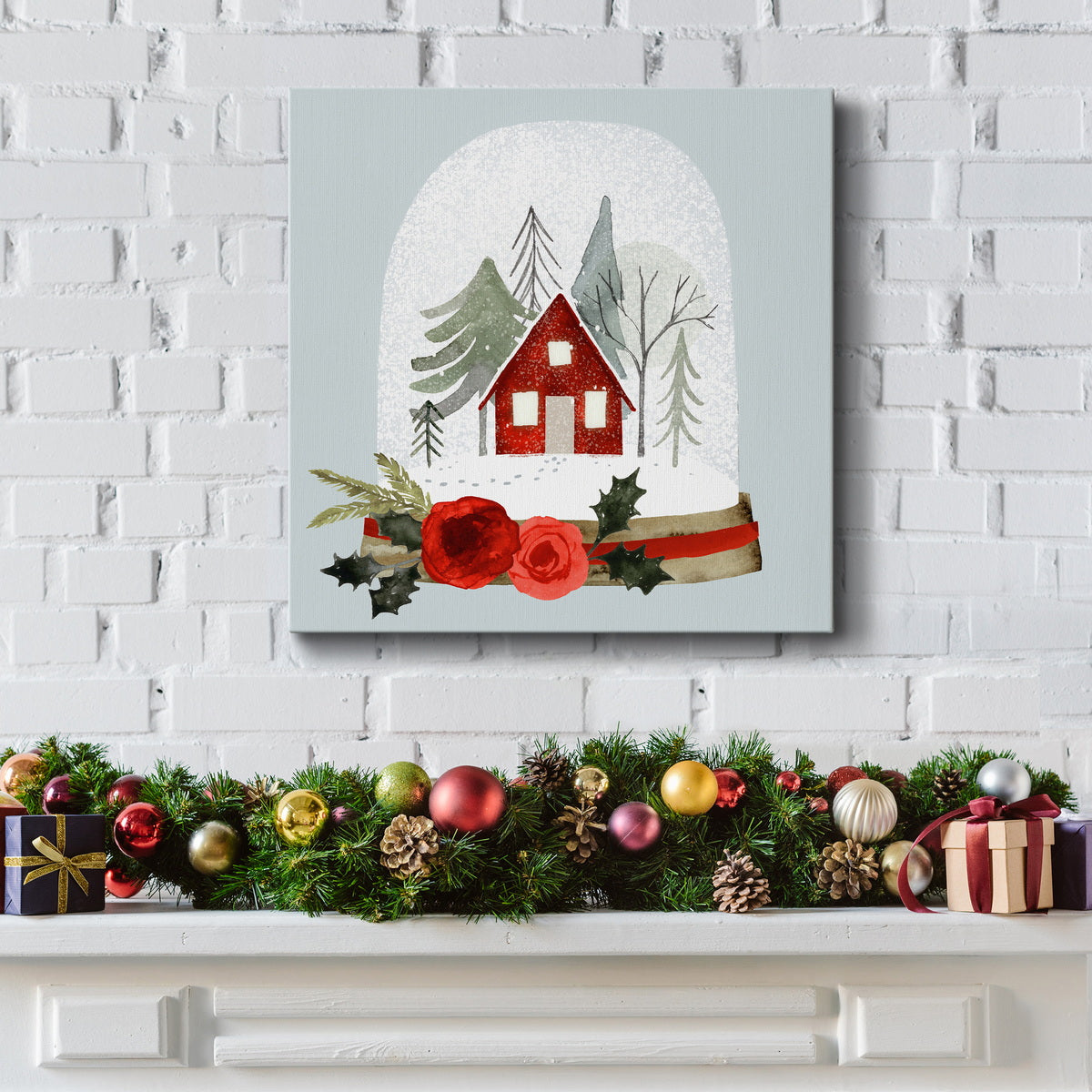 Snow Globe Village I-Premium Gallery Wrapped Canvas - Ready to Hang