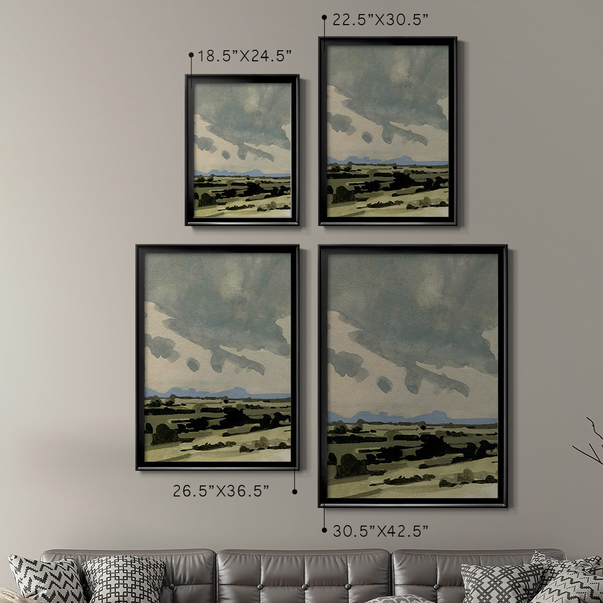 Pink Hazy Sky II - Modern Framed Canvas Print