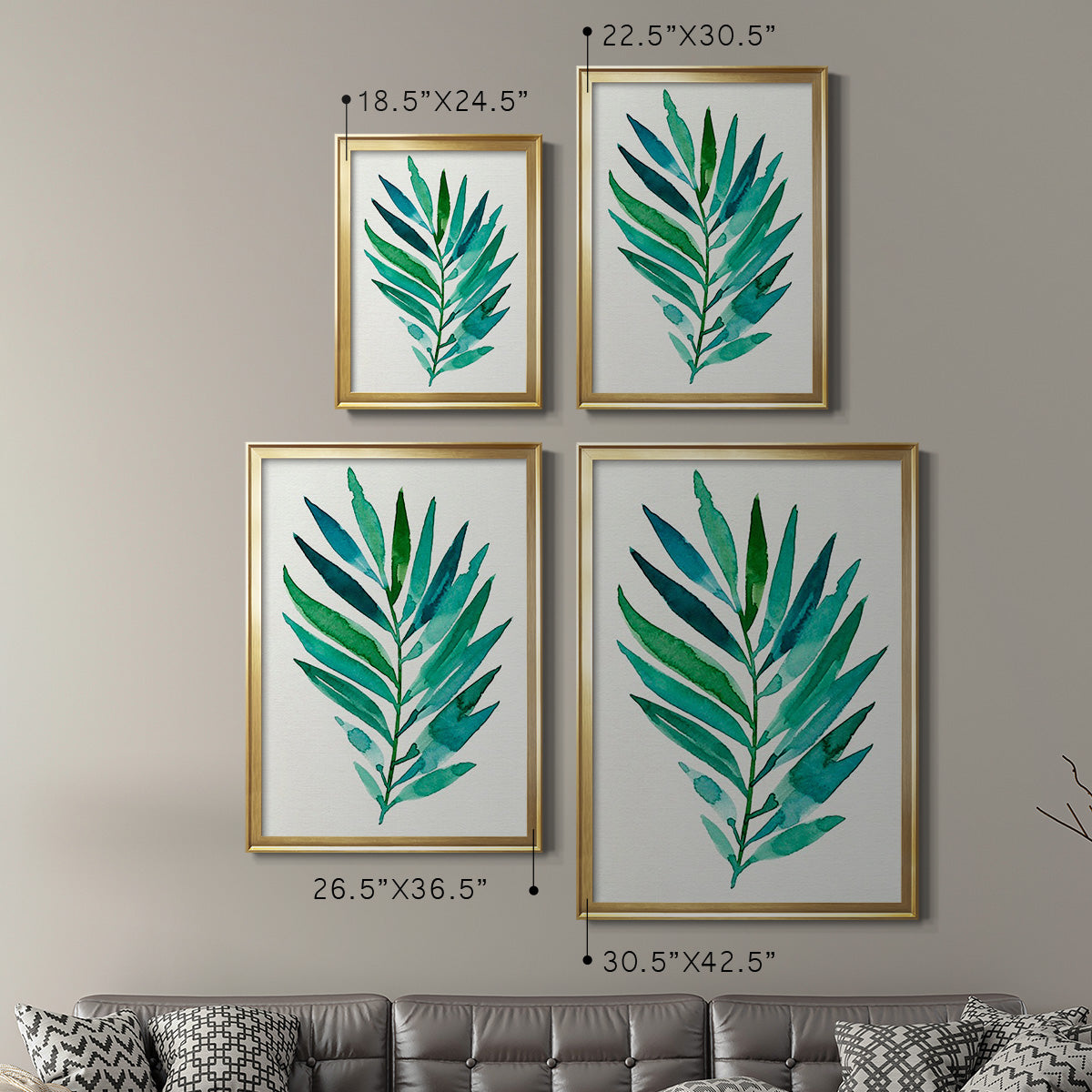 Palm Frond Flow I - Modern Framed Canvas Print