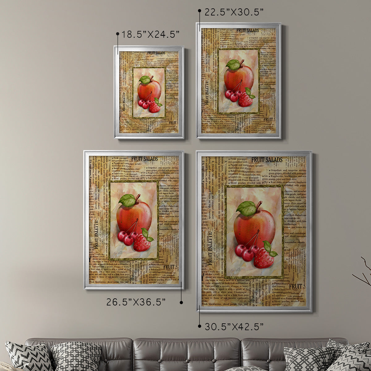 Mixed Fruit I - Modern Framed Canvas Print