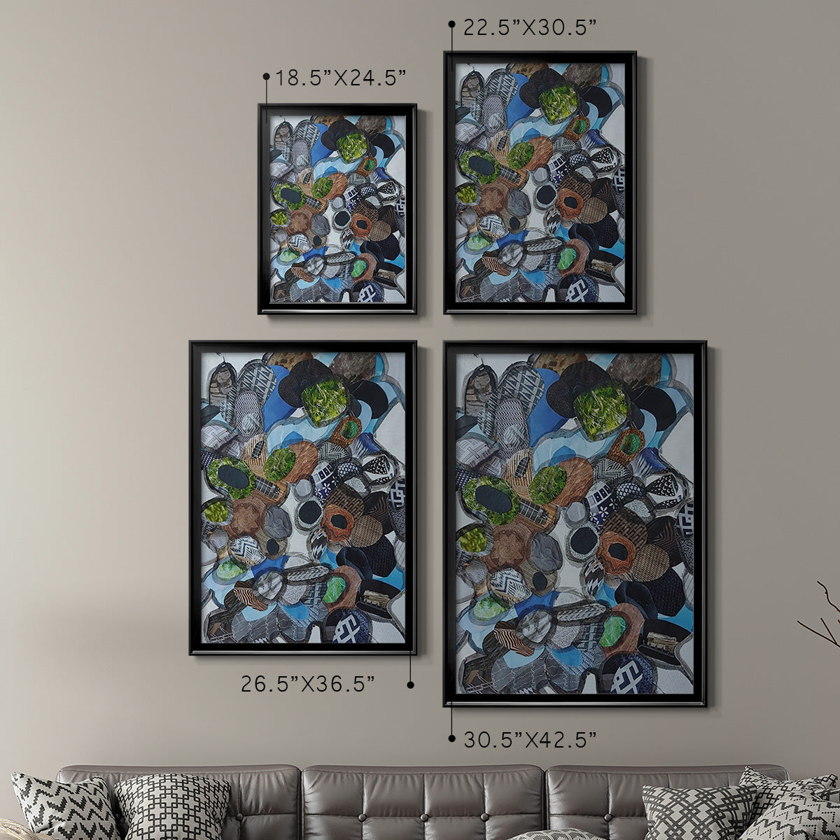 Catalina Island Blue Glass - Modern Framed Canvas Print