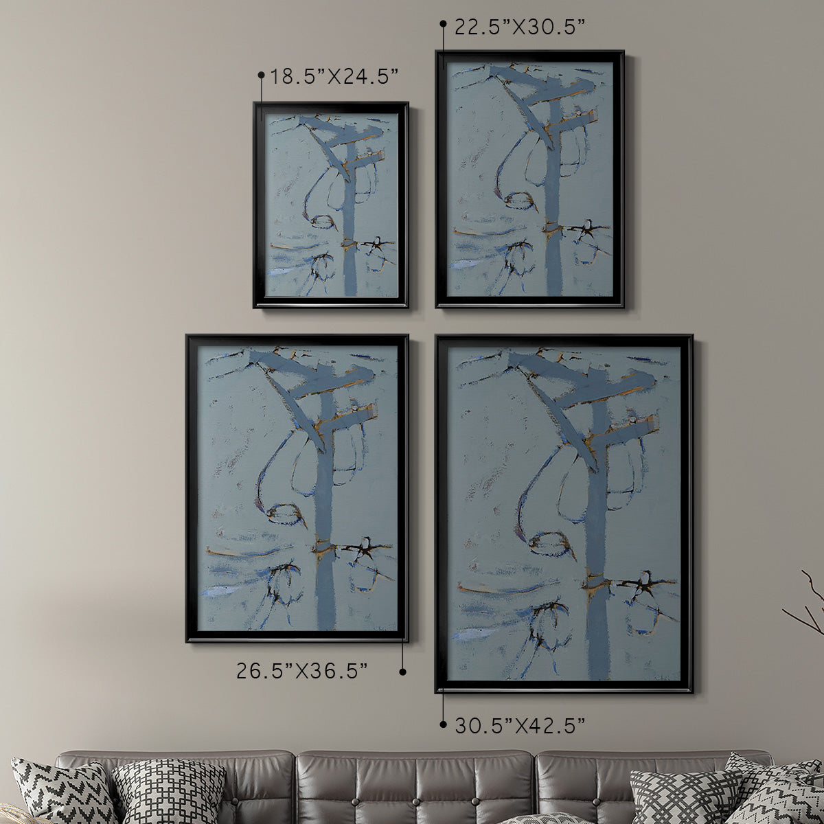 Wires VI - Modern Framed Canvas Print