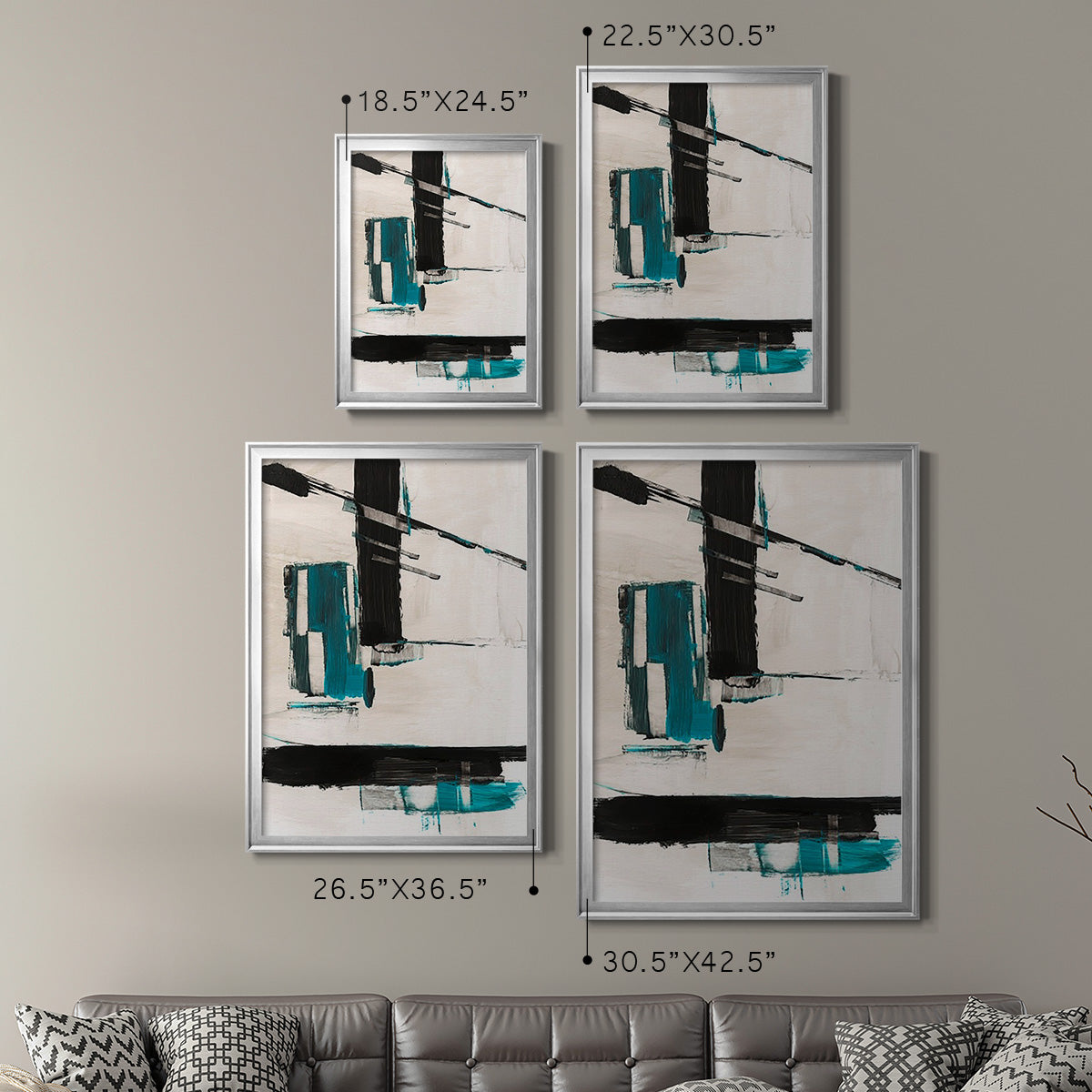 Geometry Notes II - Modern Framed Canvas Print