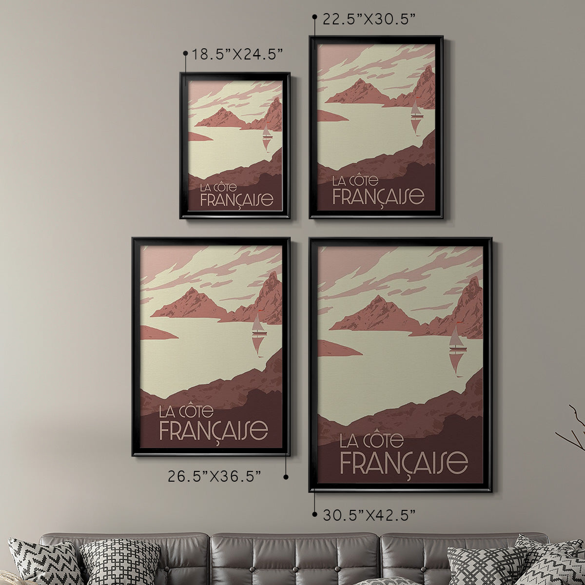 French Coast II - Modern Framed Canvas Print