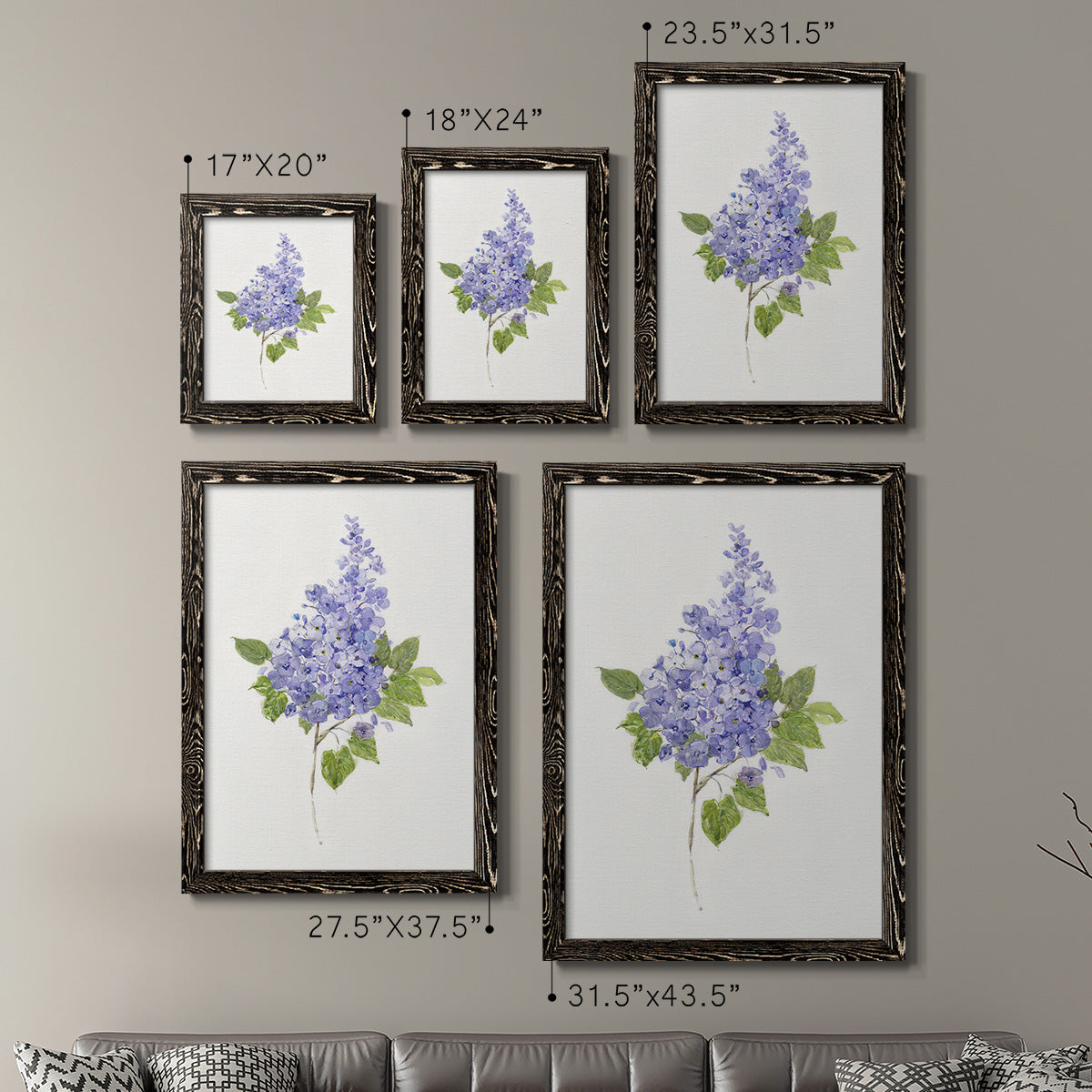 Dainty Botanical Lilac - Premium Framed Canvas 2 Piece Set - Ready to Hang