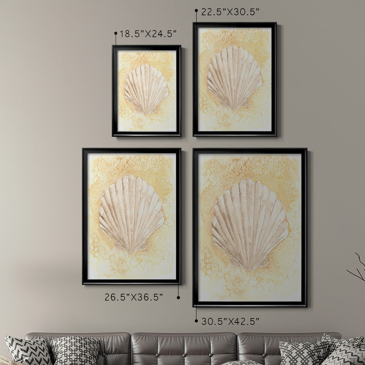 Salty Seashell II - Modern Framed Canvas Print