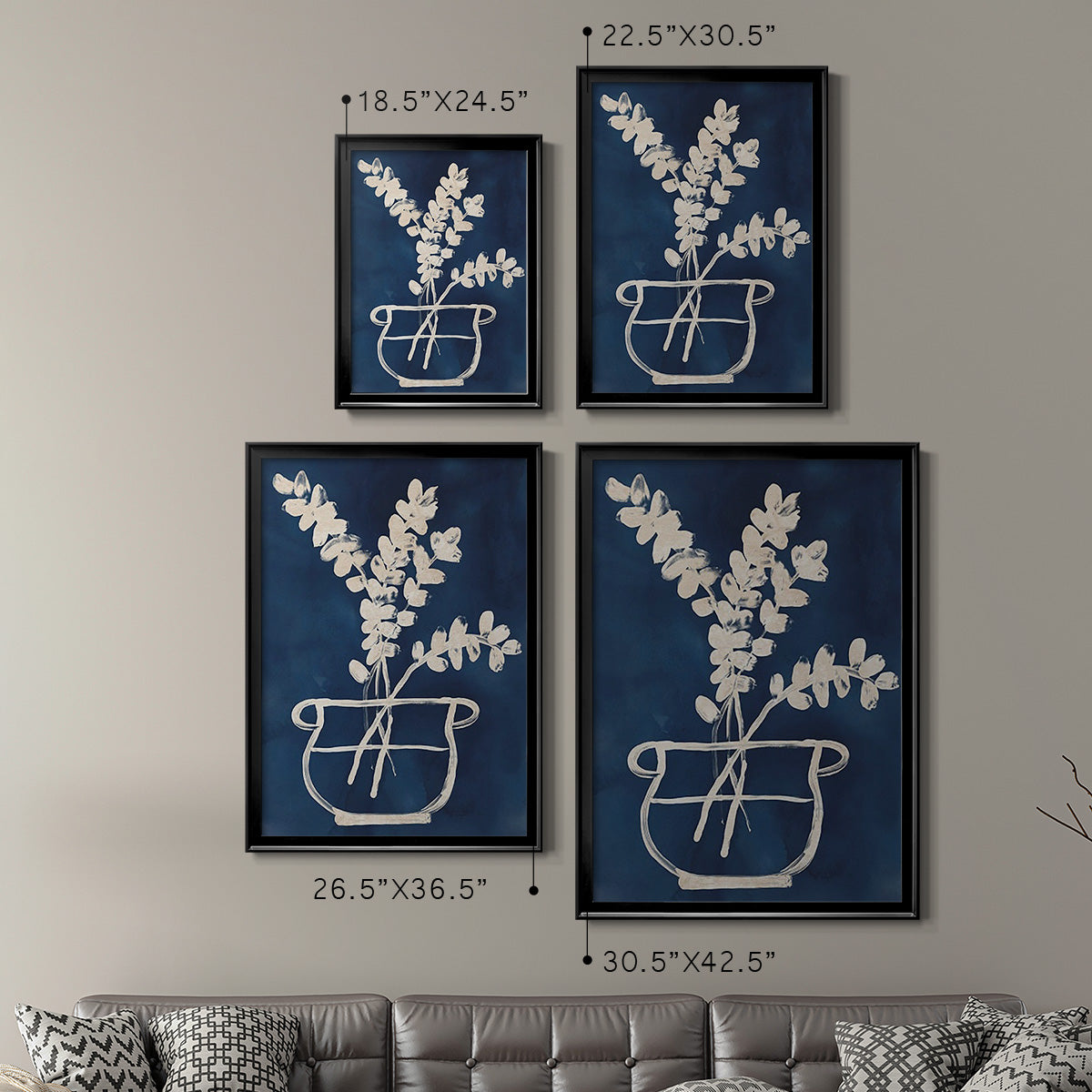 Vessel on Indigo II - Modern Framed Canvas Print