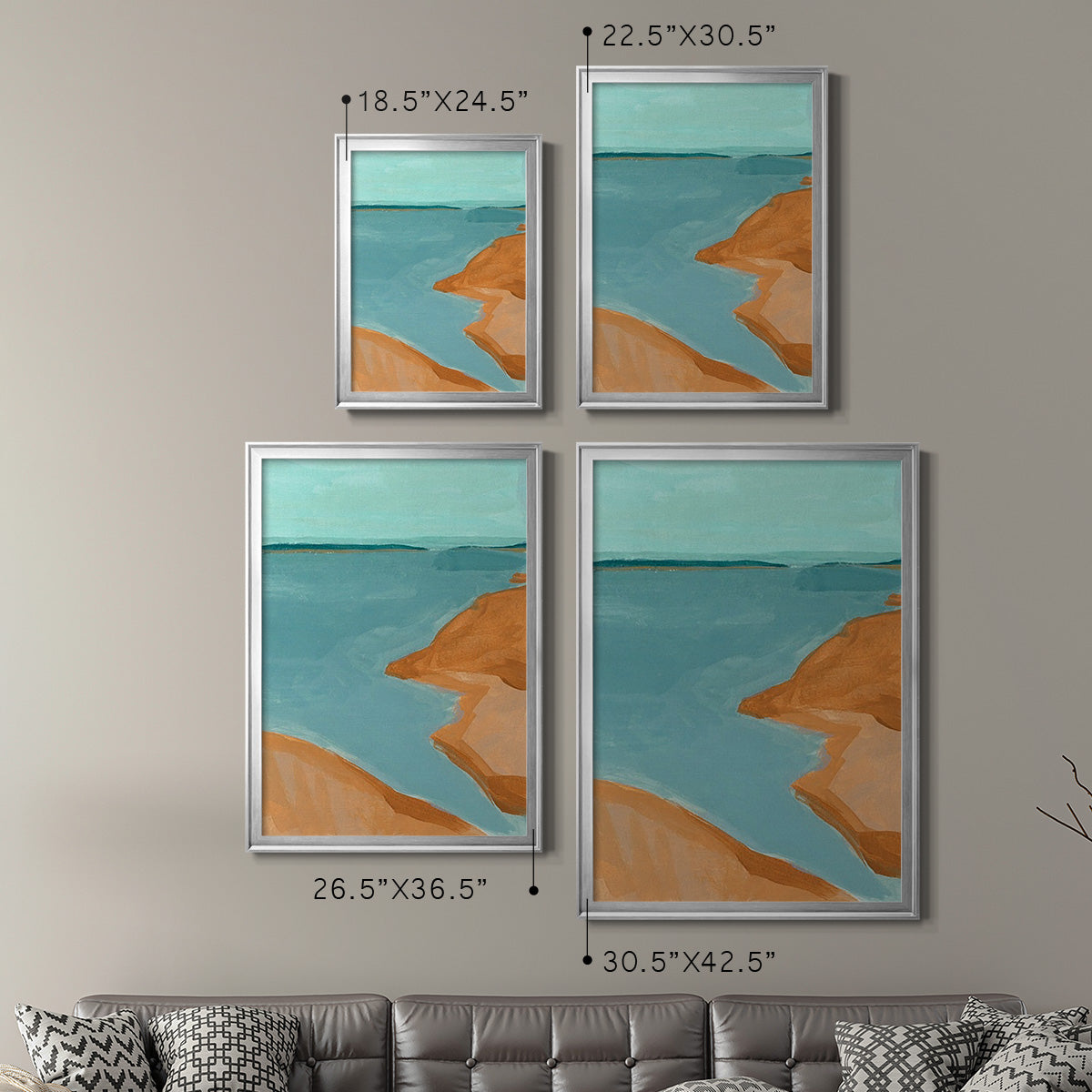 Out on the Sandbar I - Modern Framed Canvas Print