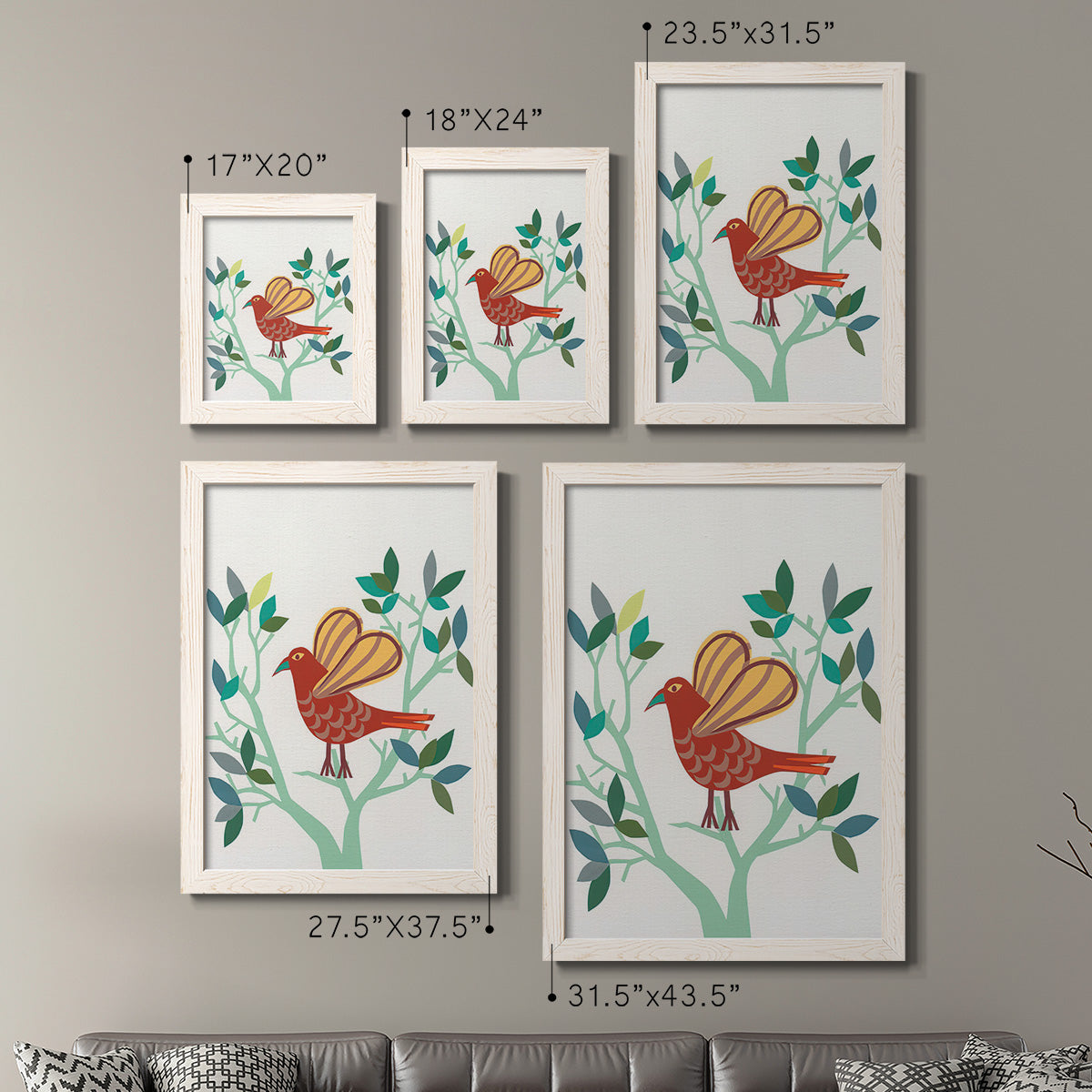 Whitty Bird I - Premium Framed Canvas 2 Piece Set - Ready to Hang