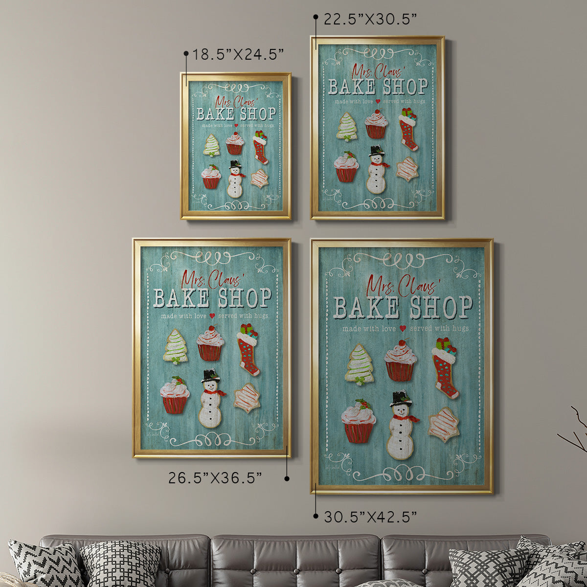 Mrs. Claus Bake Shop - Modern Framed Canvas Print