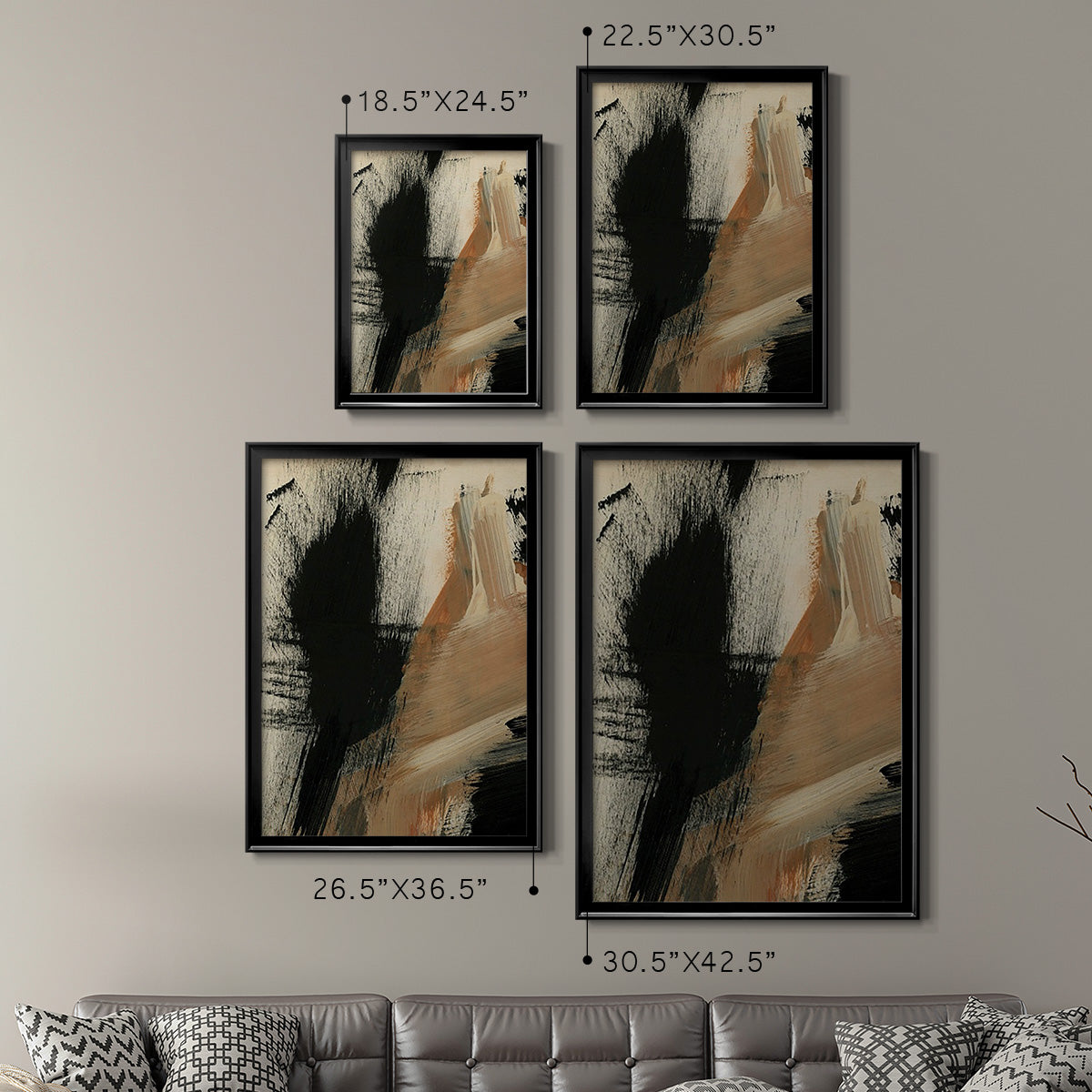 Baked Paintstrokes I - Modern Framed Canvas Print
