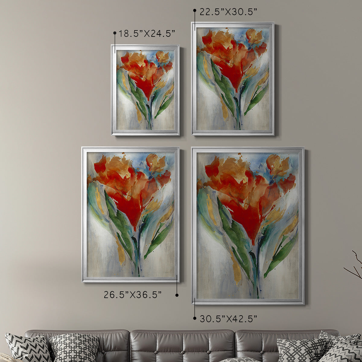 Wild Flower Bouquet - Modern Framed Canvas Print