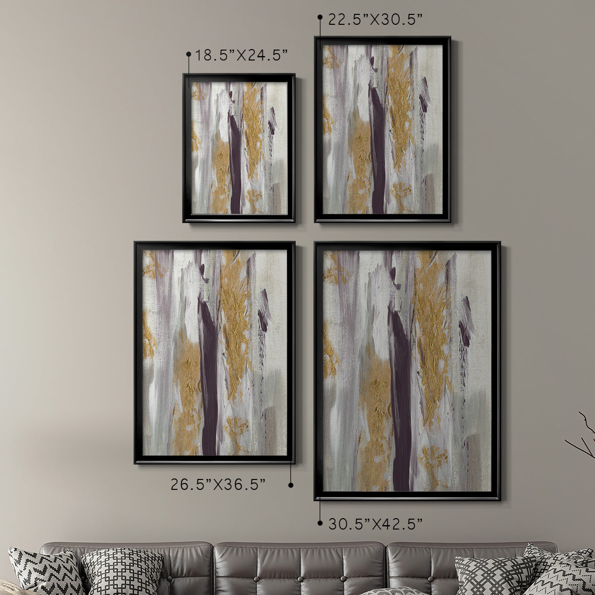 Tumultuous Amethyst II - Modern Framed Canvas Print