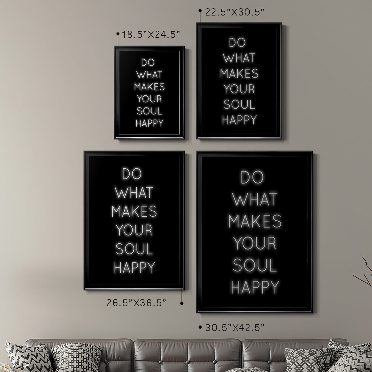 Soul Happy - Modern Framed Canvas Print