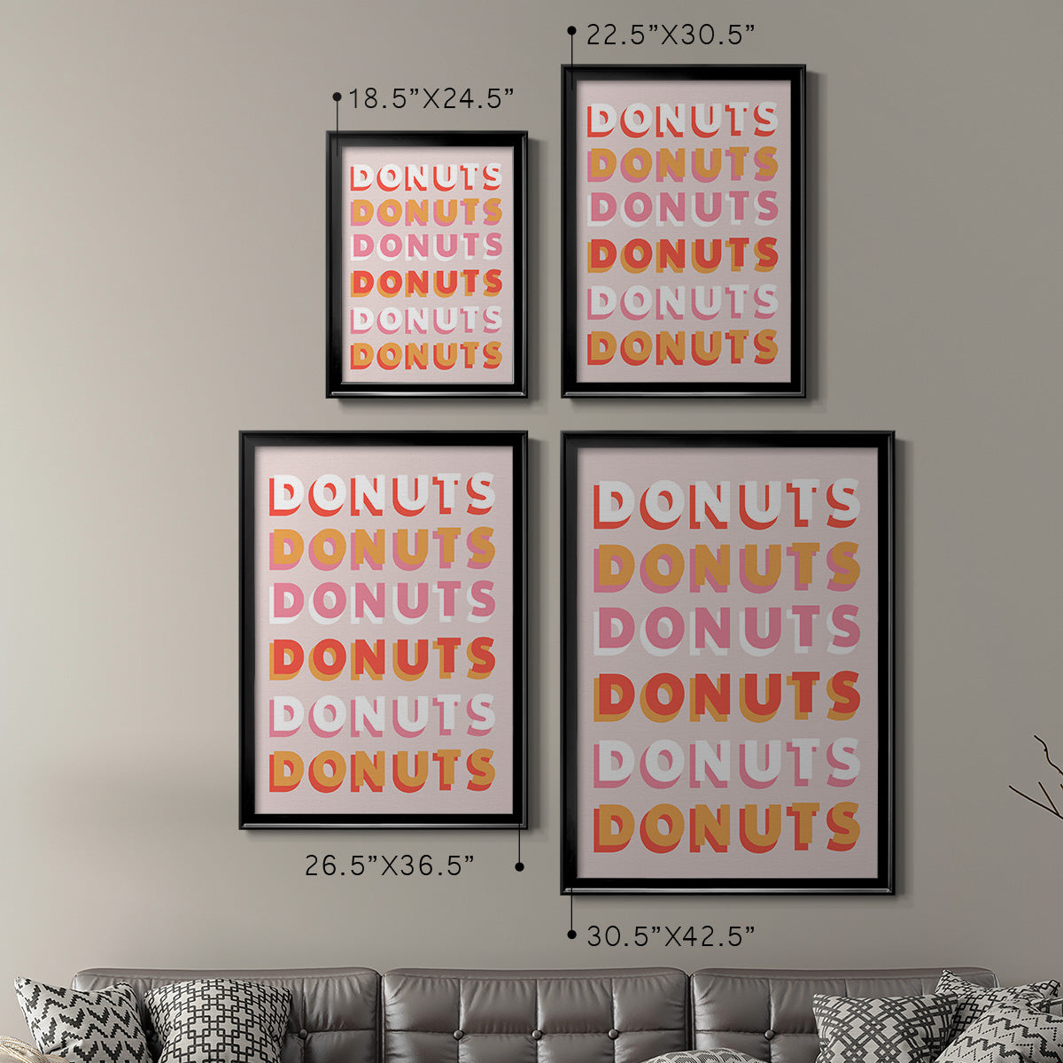 Donuts - Modern Framed Canvas Print