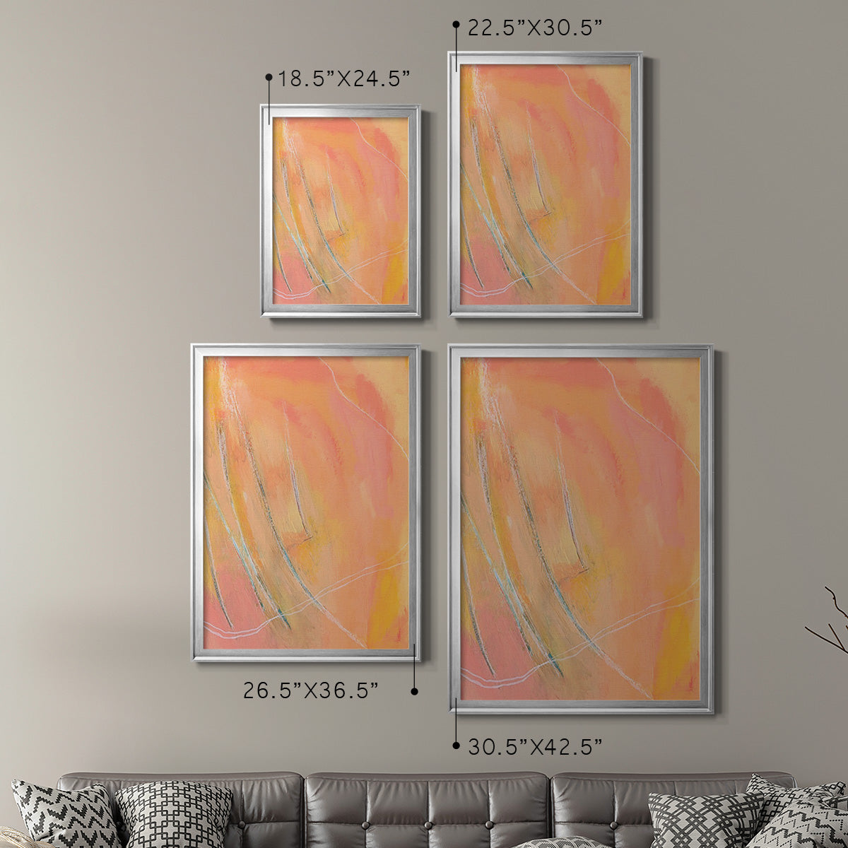 Peach Bliss I - Modern Framed Canvas Print