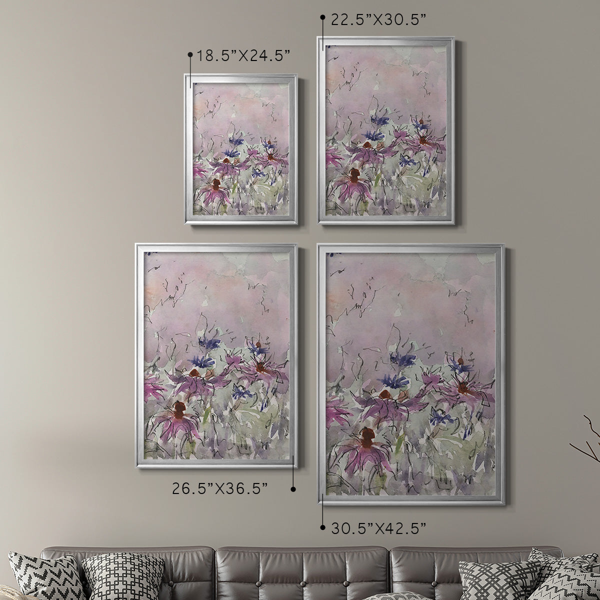 Floral Entertainment I - Modern Framed Canvas Print