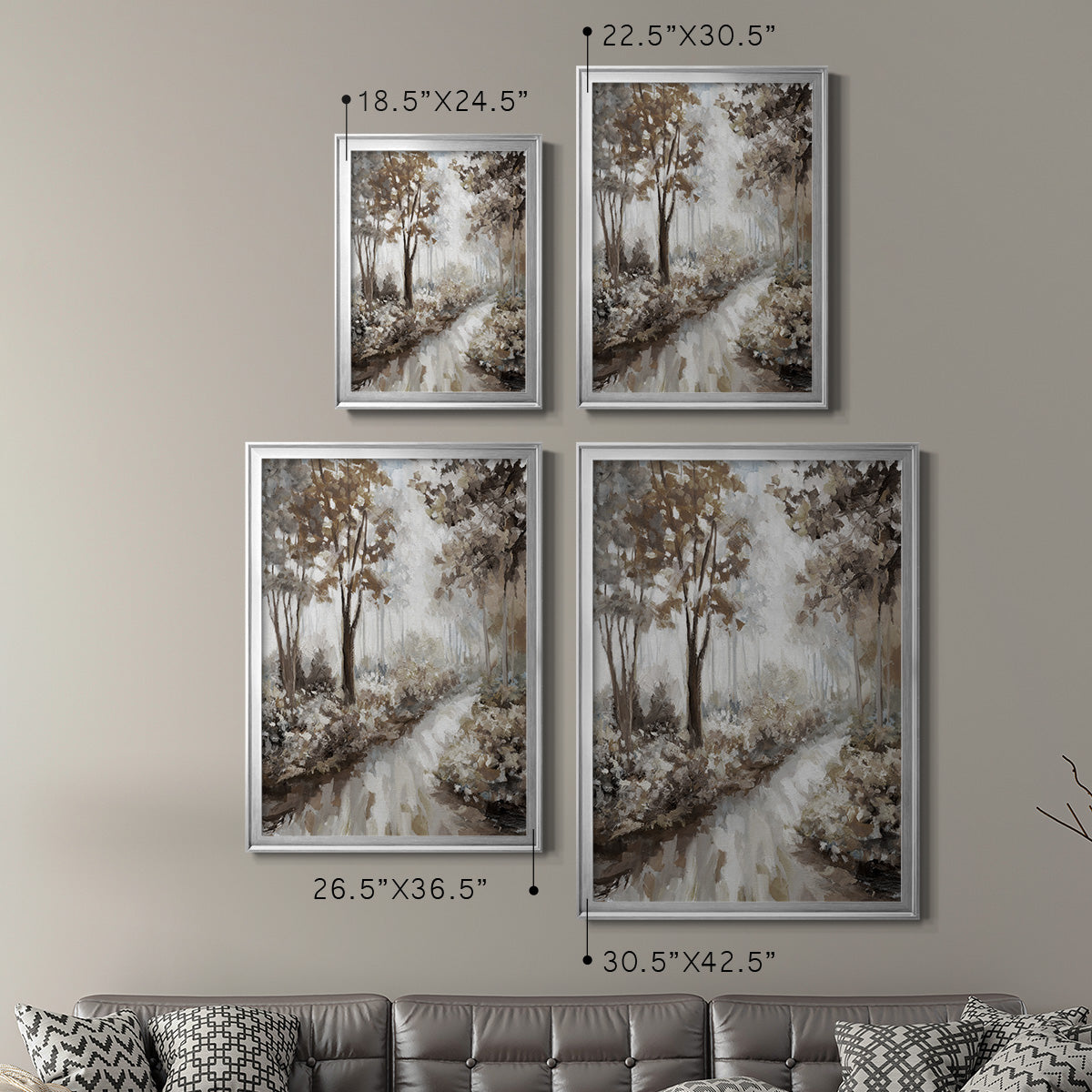 Into the Woods - Modern Framed Canvas Print