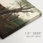 Canvas art print of a shepherd standing beside goat in countryside, highlighting texture and gallery-wrapped edges