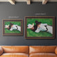 Impressionist outdoor portrait of two girls by John Singer Sargent in an ornate bronzed mahogany wood frame shown in multiple size options.